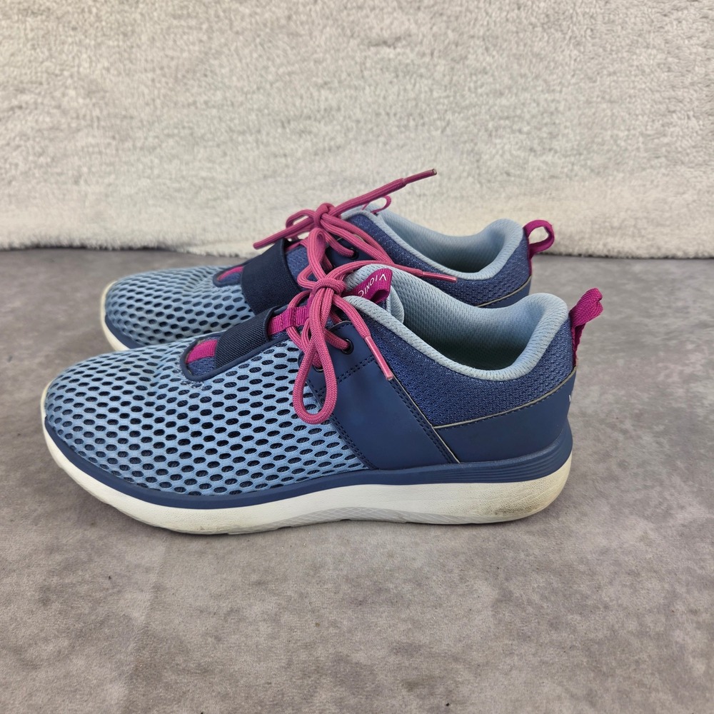 Vionic Blue Mesh Active Walking Sneakers Pink Laces Orthopedic Support Shoes SZ8
